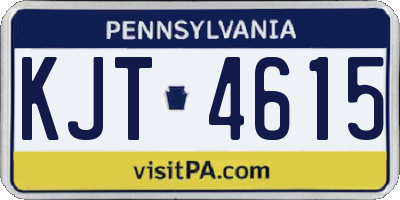 PA license plate KJT4615