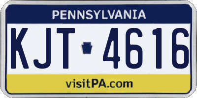 PA license plate KJT4616