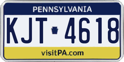 PA license plate KJT4618