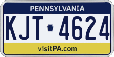 PA license plate KJT4624
