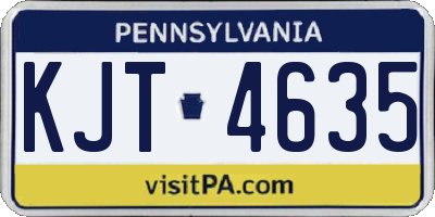 PA license plate KJT4635