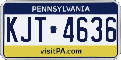 PA license plate KJT4636