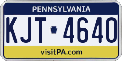 PA license plate KJT4640