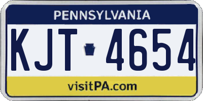PA license plate KJT4654