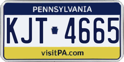 PA license plate KJT4665