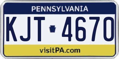 PA license plate KJT4670