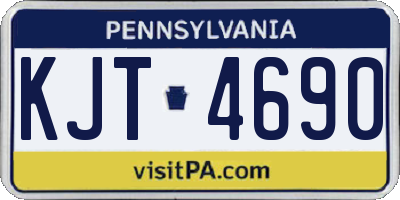 PA license plate KJT4690
