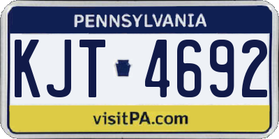 PA license plate KJT4692