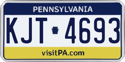 PA license plate KJT4693