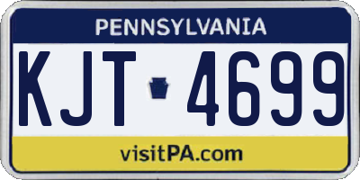 PA license plate KJT4699