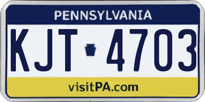 PA license plate KJT4703