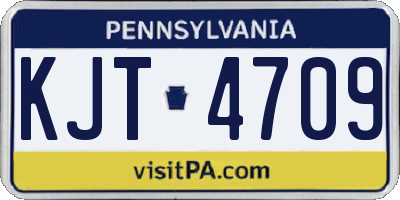 PA license plate KJT4709
