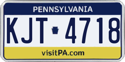 PA license plate KJT4718