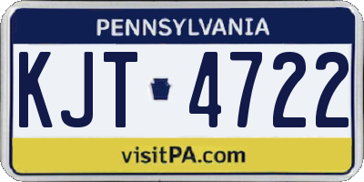 PA license plate KJT4722