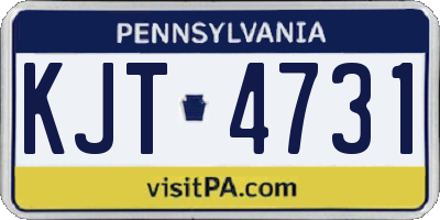PA license plate KJT4731