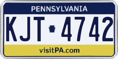 PA license plate KJT4742