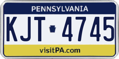 PA license plate KJT4745
