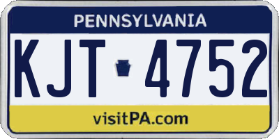 PA license plate KJT4752