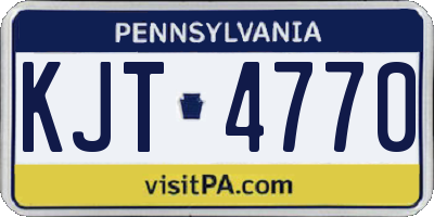 PA license plate KJT4770