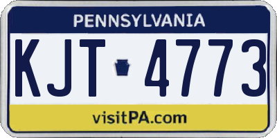 PA license plate KJT4773