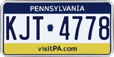 PA license plate KJT4778