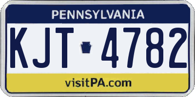 PA license plate KJT4782