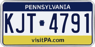 PA license plate KJT4791
