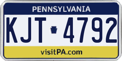 PA license plate KJT4792