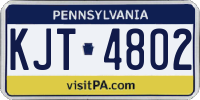 PA license plate KJT4802