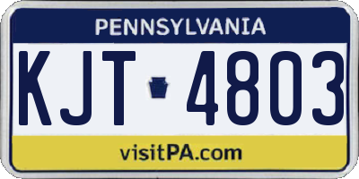 PA license plate KJT4803