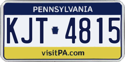 PA license plate KJT4815