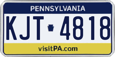PA license plate KJT4818