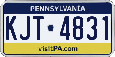 PA license plate KJT4831