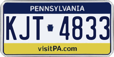 PA license plate KJT4833