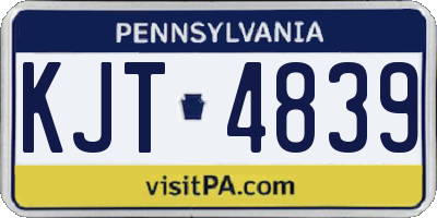 PA license plate KJT4839