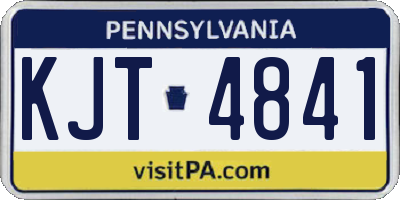 PA license plate KJT4841