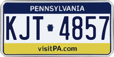 PA license plate KJT4857