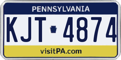 PA license plate KJT4874
