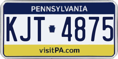 PA license plate KJT4875