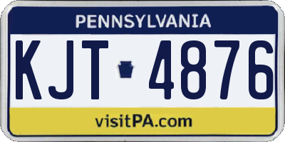 PA license plate KJT4876