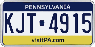 PA license plate KJT4915