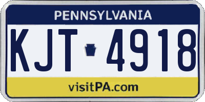 PA license plate KJT4918