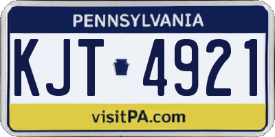 PA license plate KJT4921