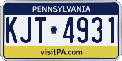 PA license plate KJT4931