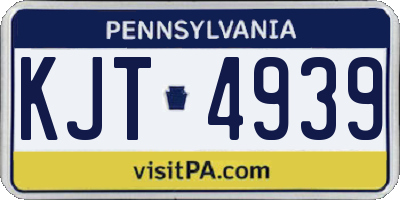 PA license plate KJT4939