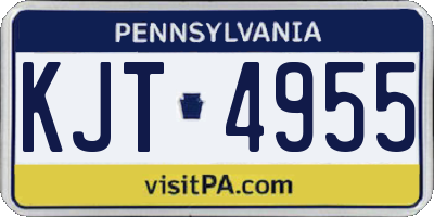 PA license plate KJT4955