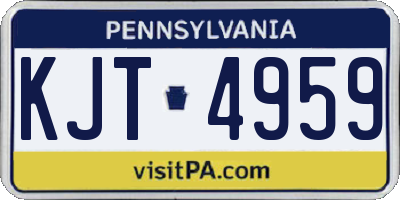 PA license plate KJT4959