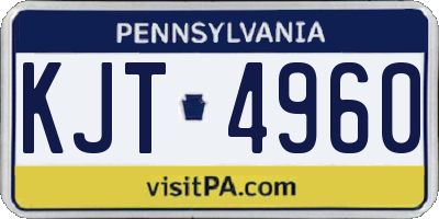 PA license plate KJT4960