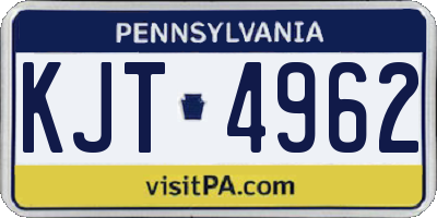 PA license plate KJT4962