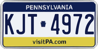 PA license plate KJT4972